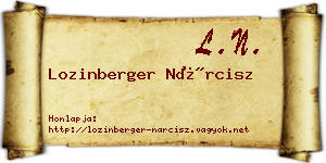 Lozinberger Nárcisz névjegykártya